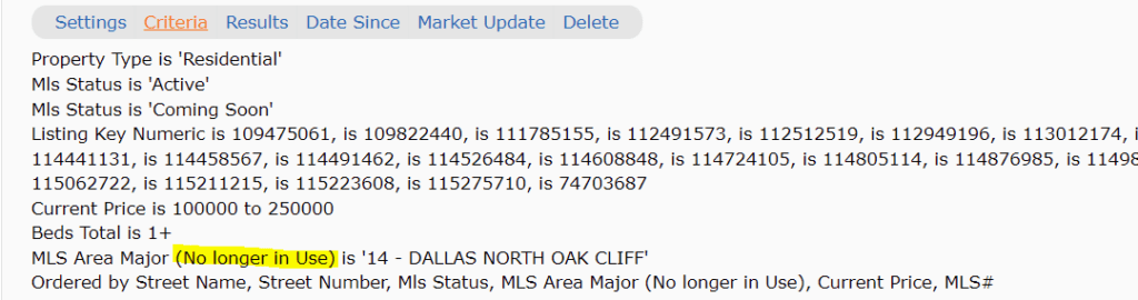 Changes to Matrix MLS