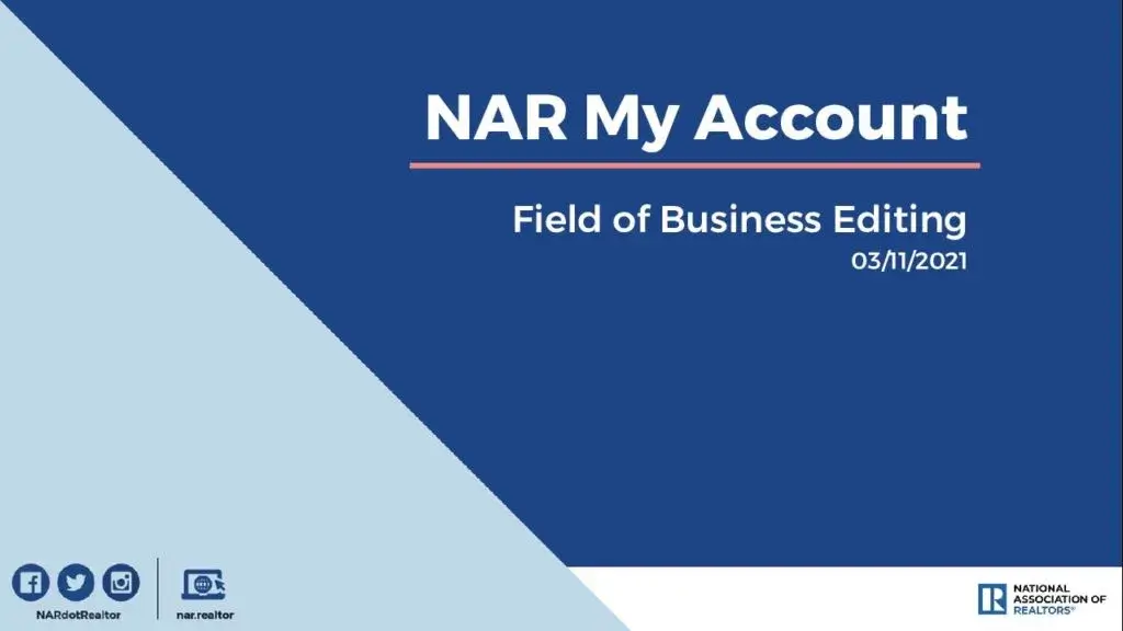 NAR Profile Update