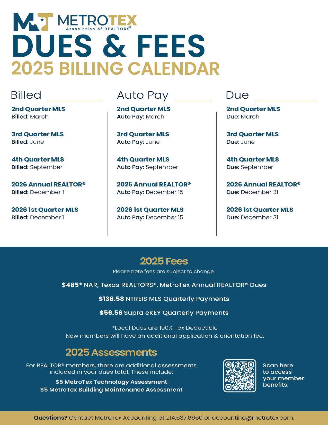 2025 Billing Calendar