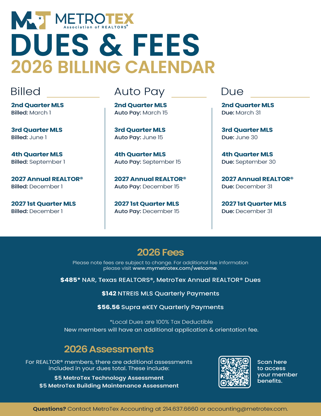2026 Billing Calendar