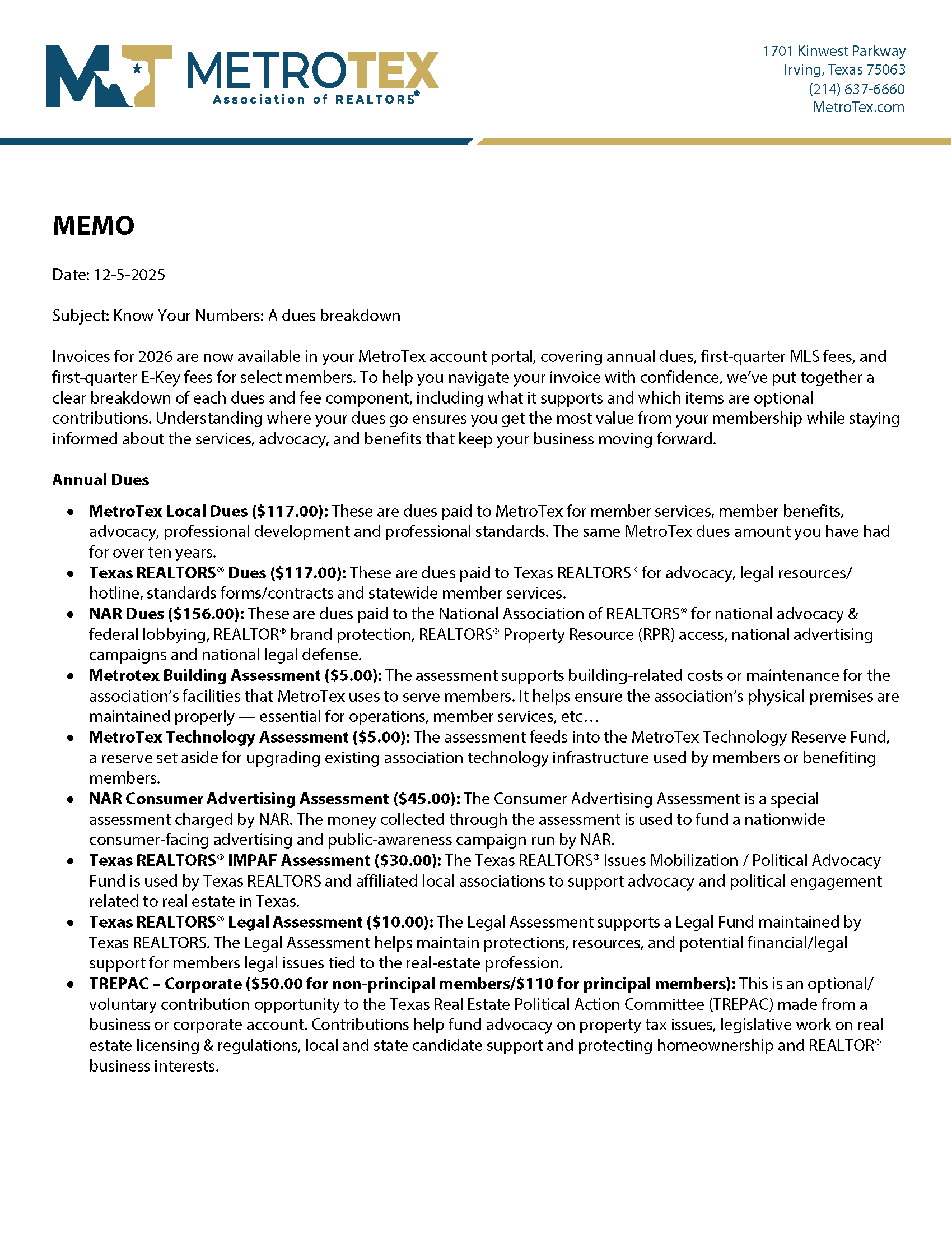 2025 Billing Calendar